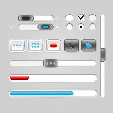 Vector set of media buttons clipart