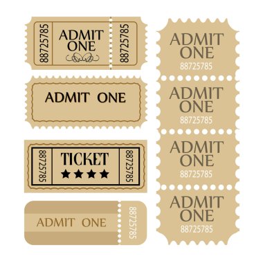 Ticket set. Vector coupon set. clipart