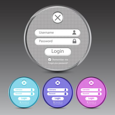 Set of vector login forms clipart