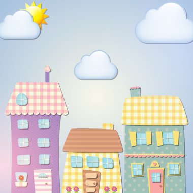 Old city background. Vector clipart