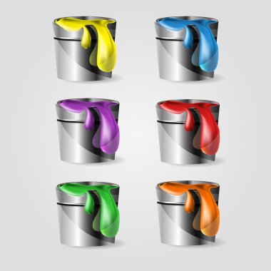 Color set of paint can clipart