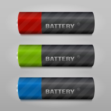 Battery vector set,  vector illustration  clipart