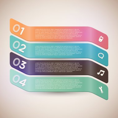 Banners with numbers,  vector illustration  clipart