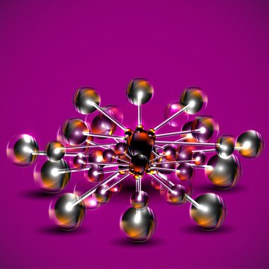 Abstract background with molecules spheres clipart
