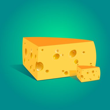 Vector illustration of a piece of cheese. clipart