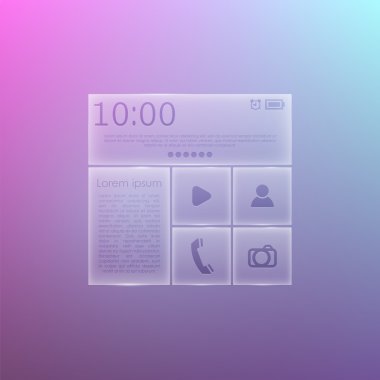 Mobile phone menu icons clipart