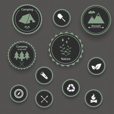 Set of camping icons. clipart