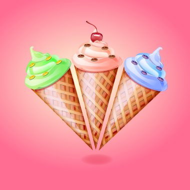 Ice cream cone, vector design clipart