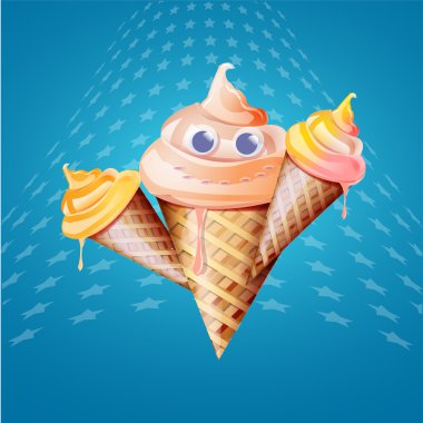 Ice cream cone, vector design clipart