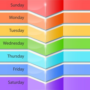 Banners with days of the week clipart