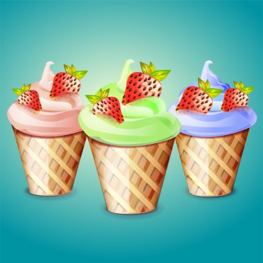 Ice cream cone, vector design clipart