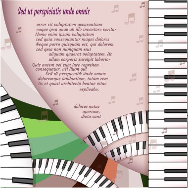 Musical background with piano keyboard clipart