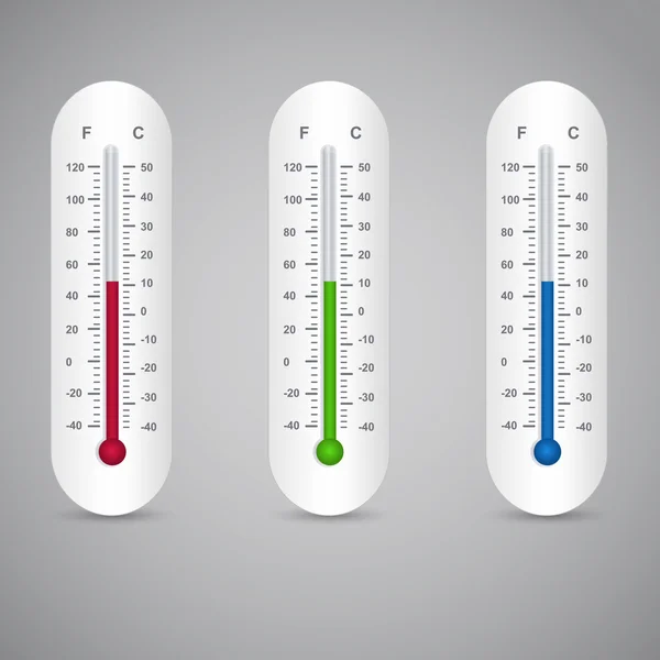 Thermometers Set Vectorillustratie — Stockvector