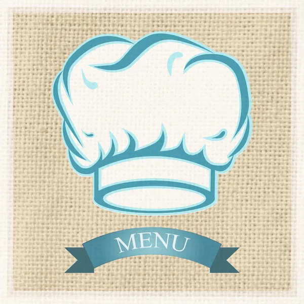 Casquette Chef Sur Carte Menu — Image vectorielle