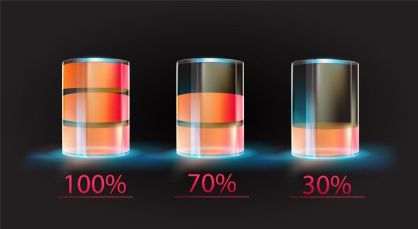 Состояние заряда батареи - векторная иллюстрация
