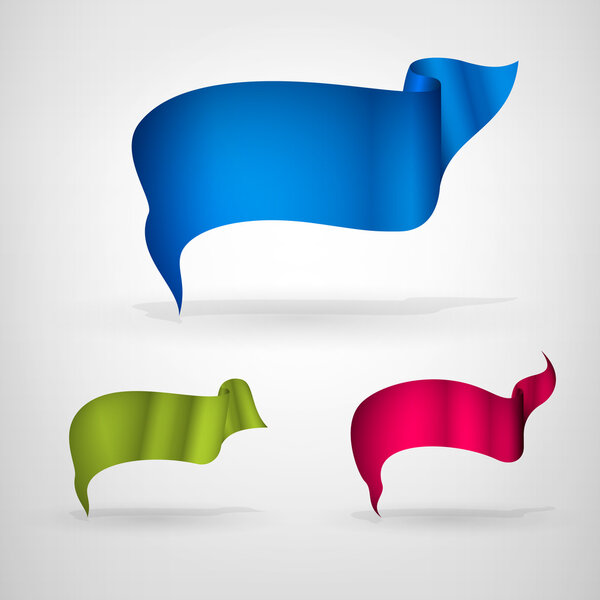 Баннеры с лентами, векторные иллюстрации 