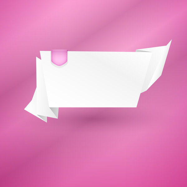 Abstract origami speech bubble vector background
