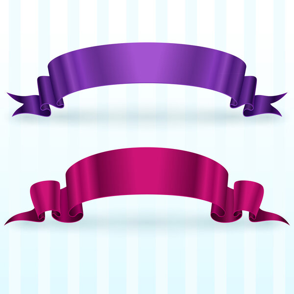 Баннеры с лентами, векторные иллюстрации 