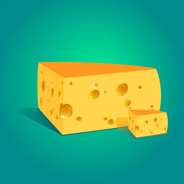 Vector Illustration Piece Cheese — Stock Vector