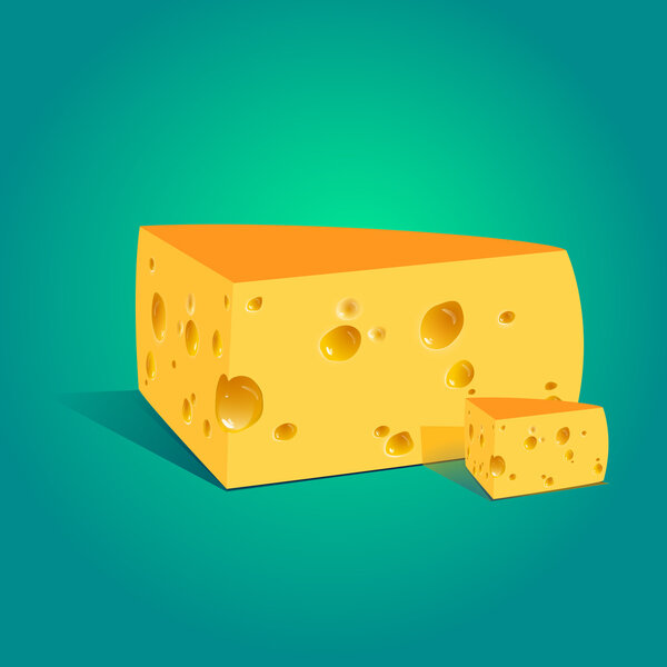 Vector illustration of a piece of cheese.