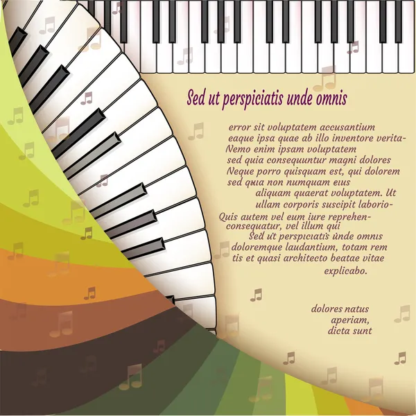 Fondo Musical Con Teclado Piano — Archivo Imágenes Vectoriales