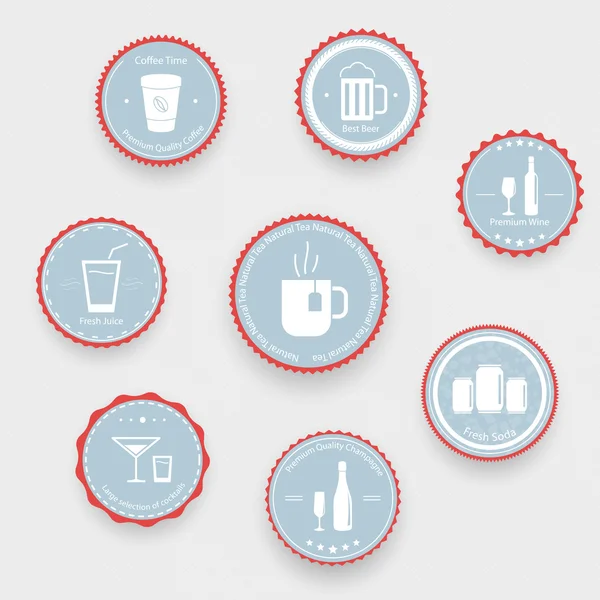 Drinks Icons Blue Balls — Stock Vector