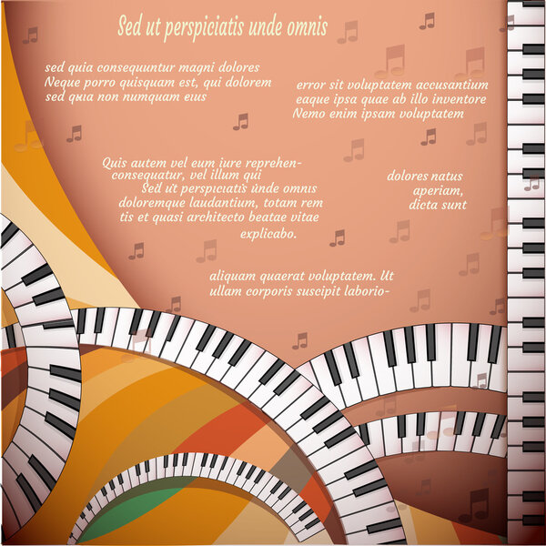 Musical background with piano keyboard