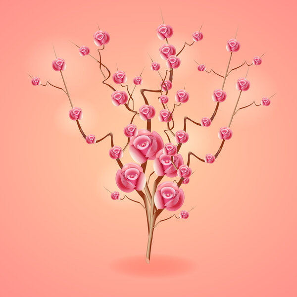 красные розы, векторный дизайн
