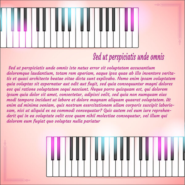 Musical background with piano keyboard