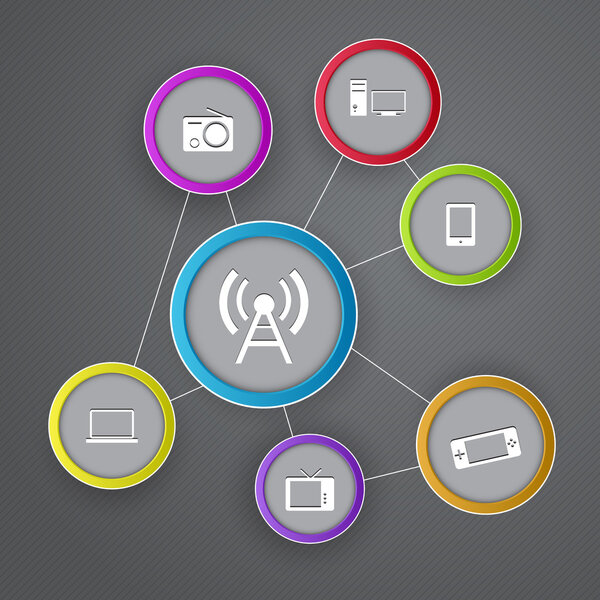 Иконки векторной связи, векторный дизайн
