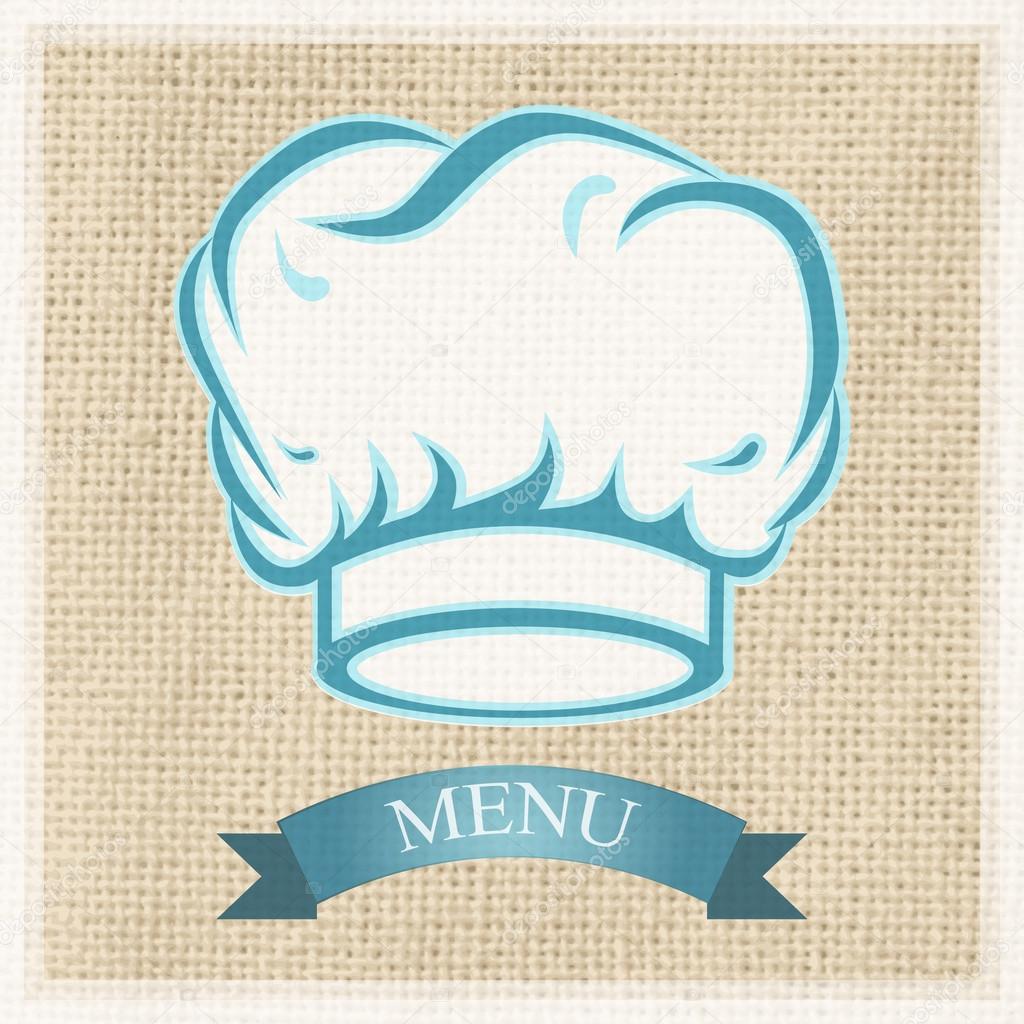 Chef cap on the menu card