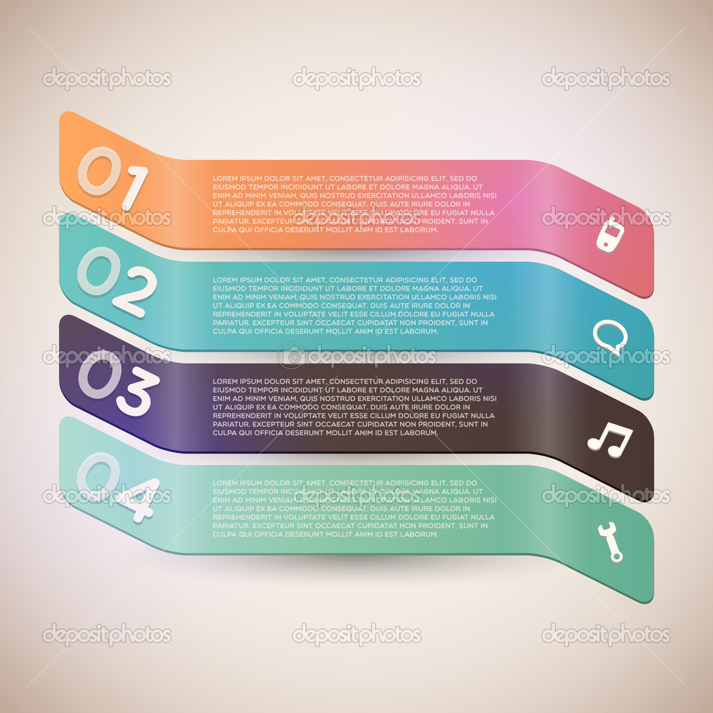 Banners with numbers,  vector illustration 