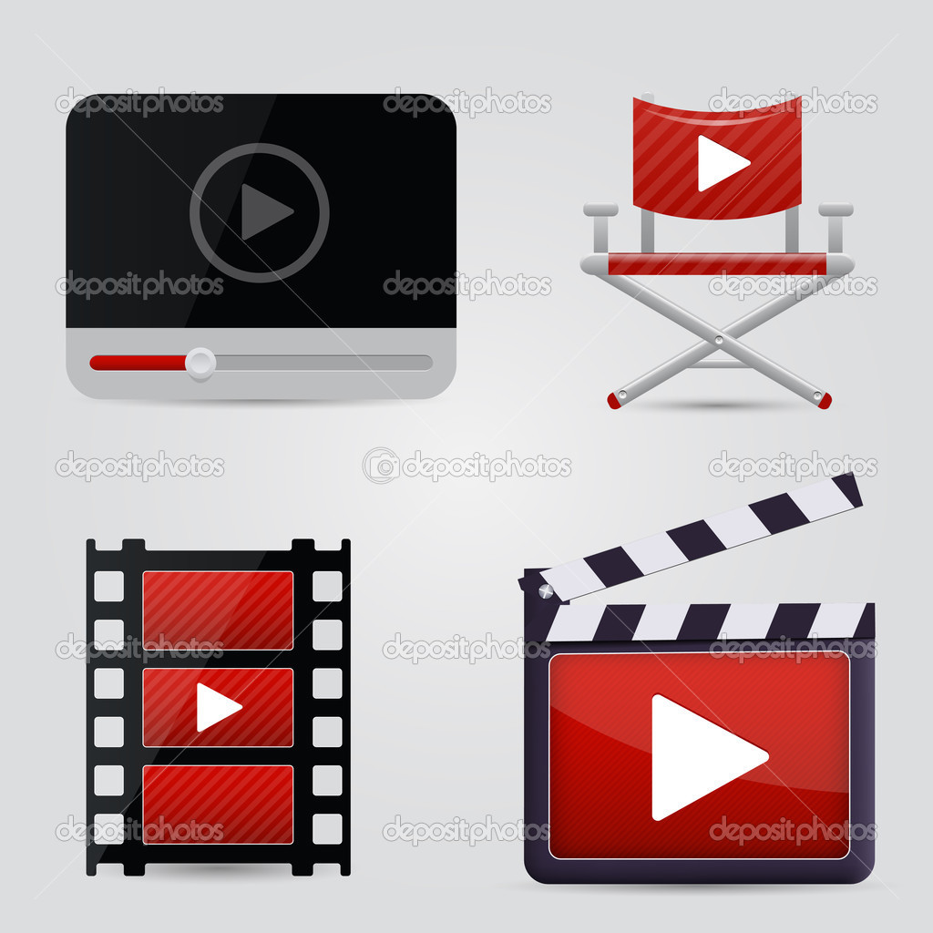 Movie Icons,  vector illustration 