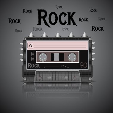 Rock vintage cassette vector illustration  clipart