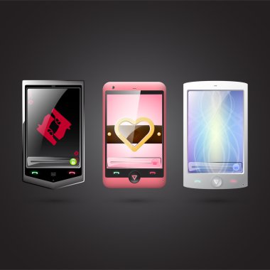 Set of vector cell phones clipart