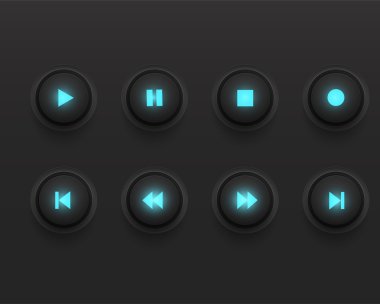 Media player simgeler illüstrasyon vektör 