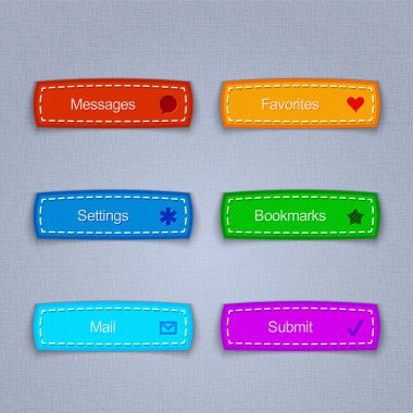 Vector set of web buttons. clipart