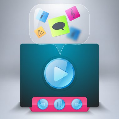 Media player vector icon clipart