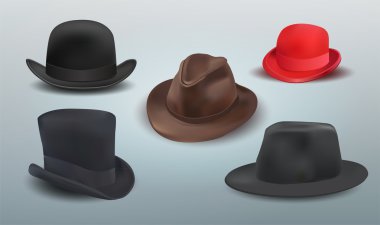 Vector set of hats. clipart
