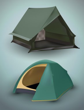 Vector illustration of tourist tents. clipart