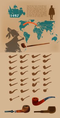 Vector infographic elements with smoking pipes. clipart