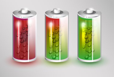 Vector set of batteries load. clipart