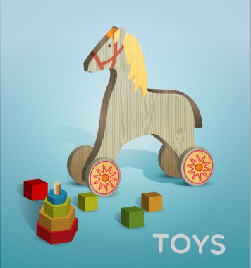 Vector illustration of toys. clipart