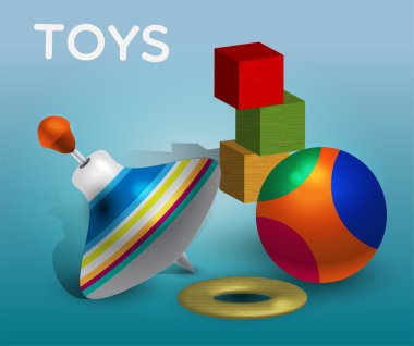 Vector illustration of toys. clipart