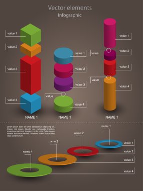 Vektör Infographic öğeleri. Vektör çizim 