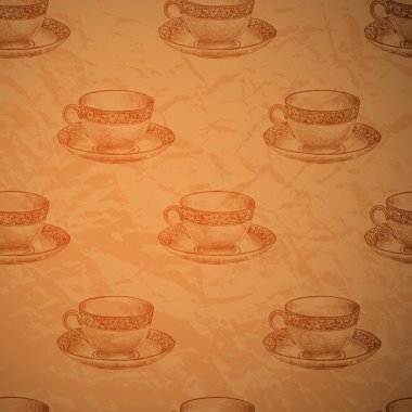 Vector vintage background with cup. clipart
