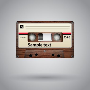 Audio cassette. Vector illustration. clipart