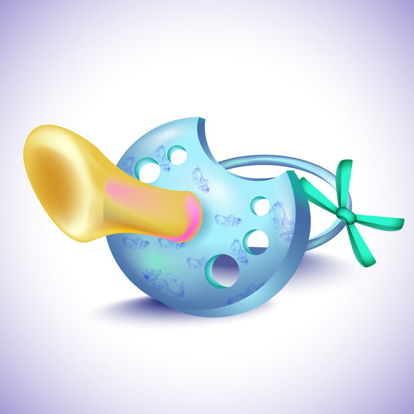 Vector blue pacifier, vector design