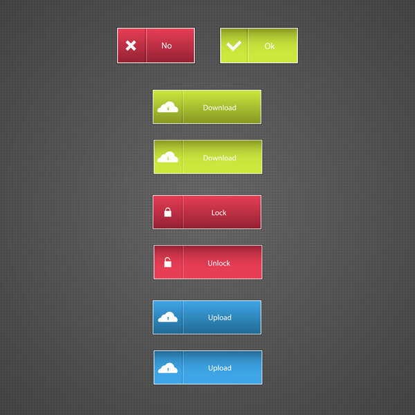 загрузить сейчас набор кнопок. Векторная иллюстрация
