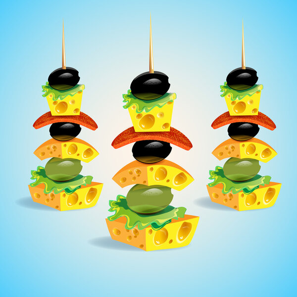 Vector canapes, vector illustration 